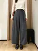 Oculta la carne y la entrepierna, te hace ver delgado, ¡pantalones globo! Pantalones de lana a cuadros, pantalones casuales de pierna ancha para mujer, otoño, pantalones para cuerpo tipo pera