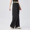 Pantalones Kornelli Rectos de Cintura Alta de Arroz Glutinoso para Mujer, Ropa Exterior de Otoño e Invierno, Pantalones Casuales Suaves y Cerosos, Pantalones de Pierna Ancha de Lujo Relajados
