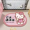 Tapete de Chão de Lama Diatomácea Cartoon Hello Kitty Banheiro Absorvente de Água Antiderrapante Tapete para Pés Entrada Resistente ao Desgaste e à Sujeira Tapete de Porta
