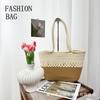 Bolsa de algodão trançado de grande capacidade, bolsa de ombro vazada para uso diário, bolsa para mamães, bolsa de praia para viagens, fornecimento internacional