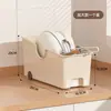 Nueva Caja de Almacenamiento para Gabinete de PP Engrosado con Ruedas Asa de Refrigerador de Cocina Caja de Almacenamiento para Condimentos y Artículos Varios Caja de Almacenamiento