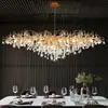 Luz de restaurante criativa, nova luz principal de luxo francês, luz de cristal, lustre de galho gota d'água para sala de estar, sala de jantar e villa de luxo