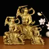 Estatua de Latón del Rey de los Dioses, Dios del Fuego Wang Shanhua, para Adoración en Casa, Decoración de Mesa, Artesanía Totalmente de Cobre