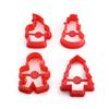 Juego de 4 piezas de cortadores de galletas navideñas personalizados de fábrica, Hombre de jengibre, Papá Noel, Árbol de Navidad, Muñeco de nieve, Molde para fondant