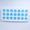 Venta al por mayor de fábrica molde de silicona redondo para cubitos de hielo de 21 cavidades con tapa fondo suave molde para cubitos de hielo molde para helado casero fácil de desmoldar