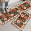 Tapetes de Piso para Cozinha Estilo Retro Americano, Absorventes de Água e Óleo, Tapetes de Piso Sem Lavagem, Tapetes para Porta de Entrada, Tapetes de Piso Resistentes a Manchas para Entrada Doméstica