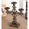 Candelabro Estilo Europeo Artesanía de Hierro Fundido Arte en Hierro Tallado Candelabro Portavelas Candelabro Retro Decoración para el Hogar y Bodas