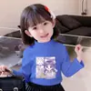 Y2145# Camiseta de Manga Larga para Niña Chaqueta de Primavera y Otoño Camisa Base de Terciopelo Cuello Semi-alto Ropa de Otoño para Niños Niños Camiseta Cálida