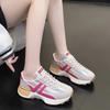 Nuevos zapatos de argán de cintura pequeña de primavera transfronterizos para mujer, zapatos deportivos casuales para papá, zapatos de mujer, zapatos deportivos blancos transpirables de suela gruesa