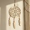 2026 Estilo Europeu Fashion e Criativo Apanhador de Sonhos com Franjas Design Oco de Madeira 2D Decoração de Pendurar para Sala de Estar Decoração de Parede para Casa