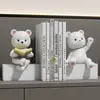 Figurita Pequeña Oso Sentado Violento Pisapapeles Estantería Decoración del Hogar Sala de Estar Dormitorio Estudio Regalo de Cumpleaños Graduación para Niñas