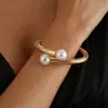 Joyería Transfronteriza Europea y Americana, Gargantilla Pulsera de Cadena Hueso de Serpiente Vintage con Perlas, Exagerado Diseño de Doble Perla, Gargantilla de Alta Gama