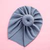 Gorro de primavera para niños, nuevo, de punto, sin gorro, elástico, de color liso, estilo indio con forma de donut.