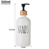 Amazon Botella Blanca y Negra de Gel Antibacterial Botella Vacía 475ml Botella de Champú Botella de Vidrio con Dispensador Botella de Relleno para Gel de Ducha