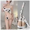 Lencería Sexy Lindo Punto de Ola Vaca Broma Apertura Engranaje Pequeño Tres Puntos Bikini Juego de Rol