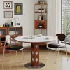 Juego de Mesa y Sillas de Comedor de Pizarra Estilo Medieval para Apartamentos Pequeños, Nuevo Modelo 2026, Mesa de Comedor Redonda de Madera Maciza Fresno Blanco
