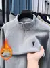 Comércio Exterior Transfronteiriço Outono e Inverno Moletom Masculino Meio Zíper Gola Alta Algodão Manga Longa Casual Jaqueta de Alto Padrão Atacado