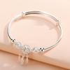 Pulsera Atrapasueños Simple Estilo Coreano para Mujer, Pulsera Abierta Minimalista de Personalidad Nicho Plateada, Brazalete Plateado al por Mayor