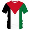 Camiseta Bandeira Palestina Transfronteiriça 2026 Poliéster Estampada Secagem Rápida Mesh Gola Redonda Camiseta Roupa Personalização