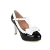 Zapatos de color a juego con lazo elegante Zapatos de T poco profundos mesa de agua tacones altos gruesos 32-45 Zapatos de comercio exterior de Amazon