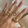 Anillos de Perla Irregulares Ecológicos de Venta Caliente Transfronterizos Europeos y Americanos, Juego de Anillos de Dedo Dorados de Lujo Ligero, Juego de 12 Piezas