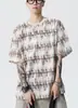 Camiseta de Manga Corta Rayada Tie-Dye Estilo Americano para Hombres y Mujeres, Marca de Moda, Camiseta de Media Manga Holgada de Verano para Parejas