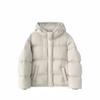 Jaqueta Curta de Penas Feminina 2025 Casaco Puffer de Inverno para Figuras Baixas, Acolchoada de Caimento Solto, Penas de Pato Brancas, Peça de Roupa com Capuz
