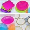 Comercio exterior borde dorado plato de plástico blanco color 9.5 pulgadas plato de onda grande Phnom Penh plato cuadrado PP