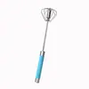 Batidor de huevos manual de acero inoxidable para el hogar, batidor de huevos rotatorio semiautomático de 10 pulgadas 12 pulgadas, mezclador de crema de huevo