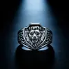 Anel Escudo de Leão Prata Tailandesa Vintage com Relevo 3D, Design Ousado Estilo Rei, Anel Masculino Ajustável