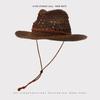 Sombrero Cowboy Americano Retro Nuevo Sombrero de Jazz para Mujer Sombrero Panamá de Verano Hueco Protector Solar para Hombre Moderno