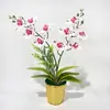 Suministro Directo de Fábrica Planta en Maceta Tejida Orquídea Phalaenopsis de 10 Flores Decoración de Planta Decoración de Mesa de Hotel Restaurante Flor Artificial Exhibición de Bonsái