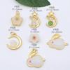 Ouro de areia antigo Ouro fosco Acessórios diy pingente de coelho pingente pulseira de dupla suspensão colar material de joalheria incrustado