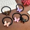 Clip de Goma Acrílica Coreana con Forma de Mariposa Tridimensional para Cola de Caballo Anillo para el Cabello con Diamantes para Todo Tipo de Peinado Pasador