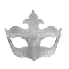 Nueva máscara de medio rostro Amazon con patrón de escamas de pez flecha de PVC de cuero sintético para fiesta de carnaval, accesorios de cosplay