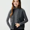 Ranurado engrosado, ¡lavable a máquina! Nuevo chaleco de punto versátil, cuello en V de hilo fino, para usar en capas, chaleco corto de lana, para mujer