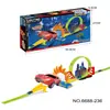 Cross-Border Amazon Track Pull-Back Alloy Car Toy Gift for Boys and Girls, Children's Metal Racing Car