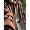 Chaqueta tipo camisa retro americana con estampado de espinas para hombre, otoño, corte holgado, casual, versátil para pareja, manga larga