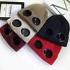 Gafas de otoño e invierno para hombre y mujer gorro de esquí con forro polar sombrero de punto cálido de lana Amazon europeo y americano