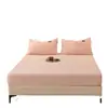 Sábana Bajera Ajustable de Algodón Puro Cepillado 180x200cm Protector de Colchón Engrosado Funda de una Pieza Totalmente Cerrada Nuevo Set de Tres Piezas 2026