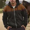 Sudadera con capucha estilo americano transfronteriza nueva para hombre 2026, forrada de forro polar, corte holgado, chaqueta moderna, cárdigan casual con cremallera para primavera y otoño
