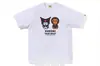 Camiseta de Manga Corta de Verano Hellokitty25 Estilo Nuevo Estampado de Letras Milo Corte Holgado para Hombres y Mujeres Parejas