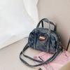 Bolsa Jeans Lavado Bolsa Transversal Bolsa de Ombro Feminina Casual Versátil Mini Bolsa de Mão Pequena Bolsa Tote Comércio Exterior Transfronteiriço