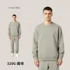 Moletom Americano Streetwear Pesado Outono e Inverno 320g, Modelagem Solta, Gola Redonda, Moletom Cross-border, Moletom com Capuz Personalizado Masculino