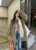 Jaqueta de trabalho estilo coreano Fan Shun XH / Casaco trench coat / Calça flare / Lenço Conjunto de três peças outono novo Dongdaemun