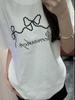 Suéter Preto e Branco Camiseta de Algodão Puro Manga Curta Marca Tendência Feminina Camiseta Estampada Manga Meia Manga Estilo Blurred and Clove Top Pintado à Mão Roupas