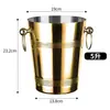 Balde de gelo em aço inoxidável, design elegante, adequado para bares, champanhe, uso comercial, cerveja, vinho tinto e uso doméstico; um pequeno balde de gelo criativo para fazer cubos de gelo