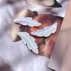 Mabei True uv Pena Branca Asas Luminosas de Anjo Nail Art Asas Tridimensional Decoração DIY Chaveiro Fada Pingente
