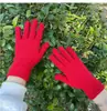 Luvas de tricô de cor sólida para outono e inverno, grossas de veludo, elásticas, para trabalho ao ar livre, ciclismo, estudantes, quentes, masculinas e femininas