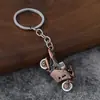 Llavero de motocicleta de carreras simulada, colgante de modelo de motocicleta de aleación vintage, llavero de coche personalizado para hombres